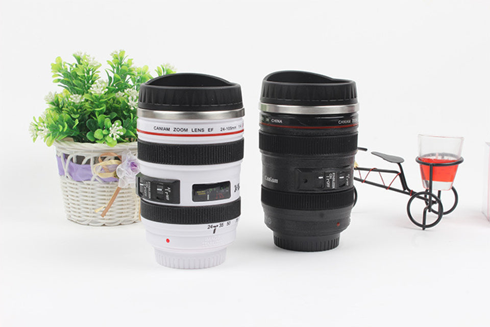 Camera Lens Cup Coffee Tea Mug Stainless Steel Vacuum Thermos