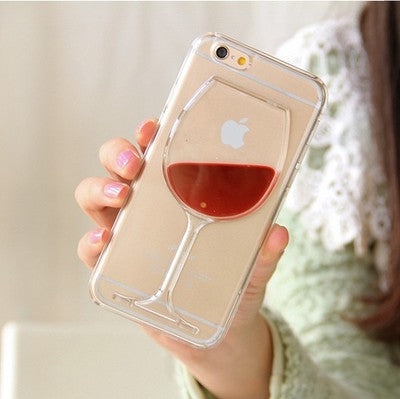 Red Wine Glass 'Moving' Liquid Transparent iPhone Hard Case For iPhone