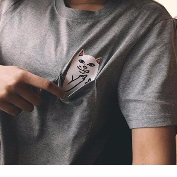 Naughty Cat Printed Women's T-Shirt