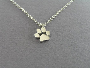 Cat and Dog Paw Print Animal Jewelry Pendant Necklace