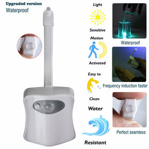 Motion Activated Bathroom Toilet Nightlight LED 8 Color